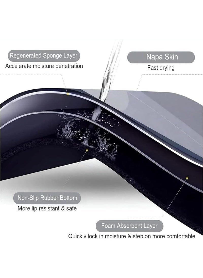 Luxury non-slip bathroom mat, multi-layered with superior water absorption and a rubberized surface. Bathroom mat suitable for bathroom and kitchen floors. Comes in (multiple colors randomly). - Image 5